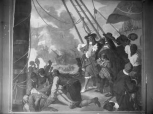 "Vaterländische Geschichtsgalerie": Pfalzgraf Rupert von Pfalz-Simmern besiegt als englischer Admiral unter König Karl II. die Holländer in einer Schlacht an der Themsemündung, im Jahre 1666