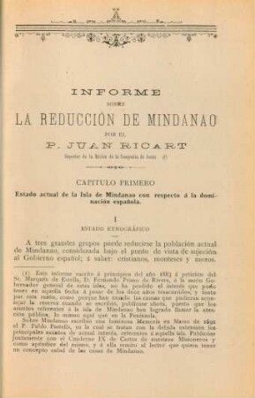 Informe sobre la reducción de Mindanao