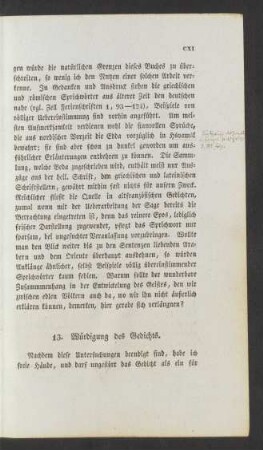 13. Würdigung des Gedichts.