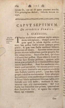 Capvt Septimvm. De ervditis Studiis.