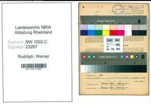 Entnazifizierung Werner Rudolph, geb. 29.08.1913 (Kaufmann)