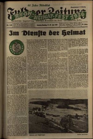 Erste Ausgabe vom Samstag, den 27. Juni 1936.