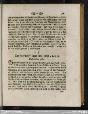 4. §. Die Vernunft saget uns nicht, daß es Gespenster gebe