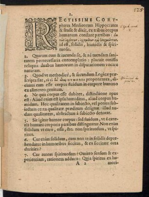 Rectissime Coryphaeus Medicorum Hippocrates ...