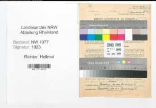 Entnazifizierung Hellmut Richter , geb. 27.12.1909 ()