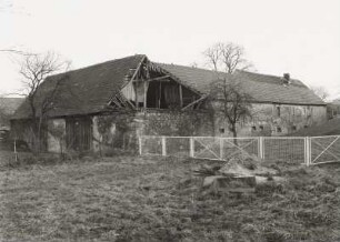 Scheune : Zweiseithof ? (1. H. 19. Jh.). Wohnstallhaus und Scheune