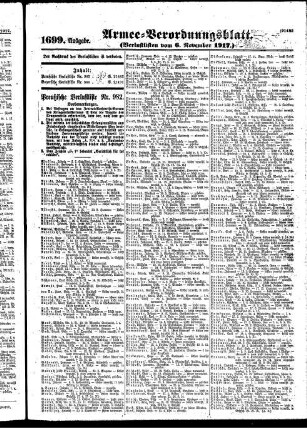 1699. Ausgabe. Dienstag, 6. November 1917