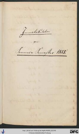 [fol. 164] Sommersemester 1855