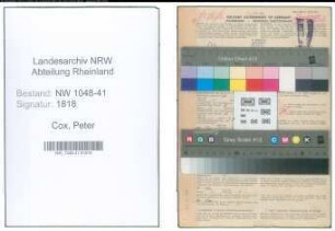 Entnazifizierung Peter Cox , geb. 11.04.1905 (Friseur)