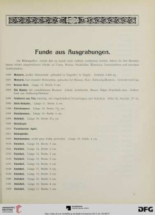 Funde aus Ausgrabungen (Nr. 1500-1555)
