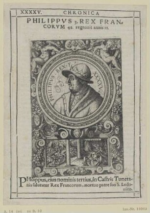 Bildnis des Philippvs 3. Rex Francorvm