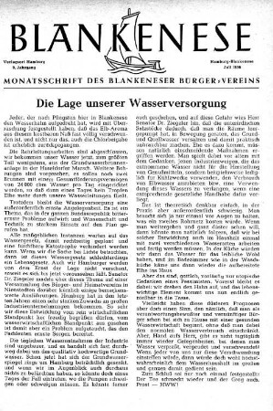 Die Lage unserer Wasserversorgung