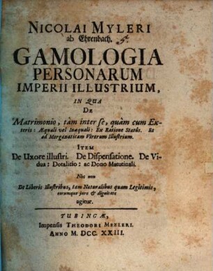 Gamologia personarum Imperii illustrium