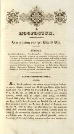 I. Hoofdstuk. Beschrijving van het Eiland Bali