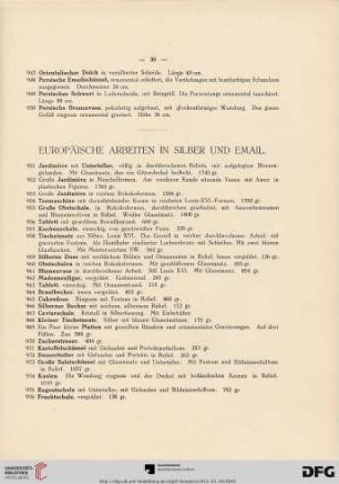 Europäische Arbeiten in Silber und Email (Nr. 951-1015)