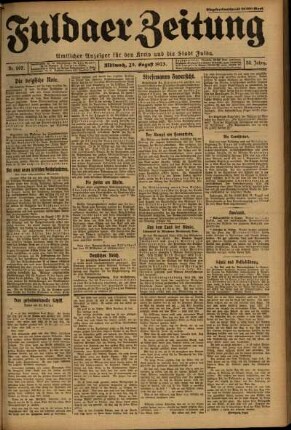 Ausgabe vom Mittwoch, den 29. August 1923.