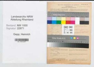 Entnazifizierung Heinrich Gepp, geb. 11.12.1904 (Rangierer)