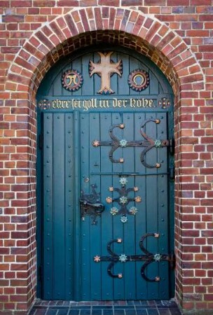Deutschland. Niedersachsen. Jork. Sankt Matthias Kirche. Eingangstür