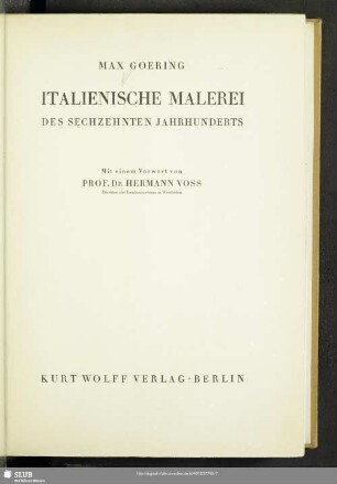 Italienische Malerei des sechzehnten Jahrhunderts