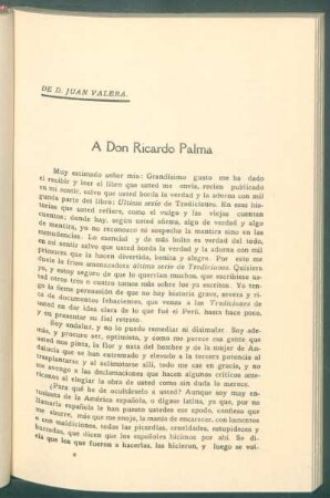 A Don Ricardo Palma