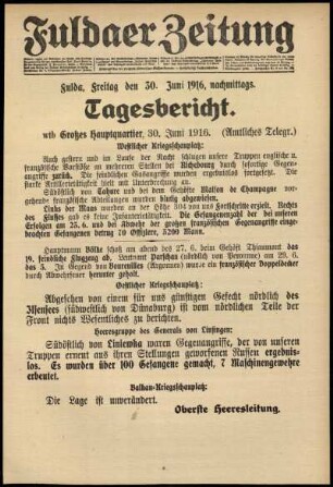 Ausgabe vom Freitag, den 30. Juni 1916.
