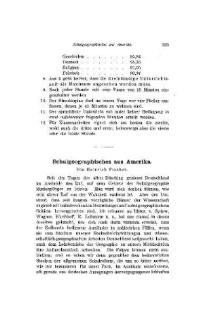 Schulgeographisches aus Amerika