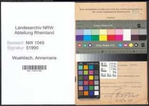 Entnazifizierung Annemarie Wuehlisch , geb. 24.04.1887 ()