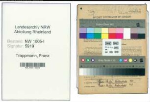 Entnazifizierung Franz Trappmann , geb. 30.09.1916 (Buchhalter)
