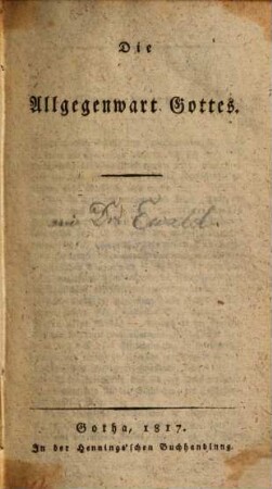 Die Allgegenwart Gottes