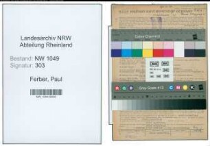 Entnazifizierung Paul Ferber , geb. 15.12.1894 (Kassierer)