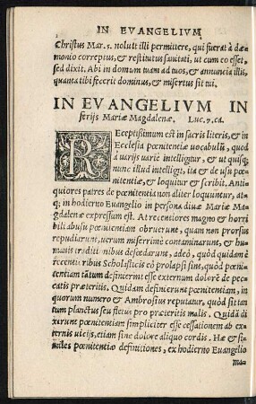 In Evangelium In feriis Mariae Magdalenae. Luc. 7. ca.