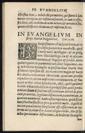 In Evangelium In feriis Mariae Magdalenae. Luc. 7. ca.