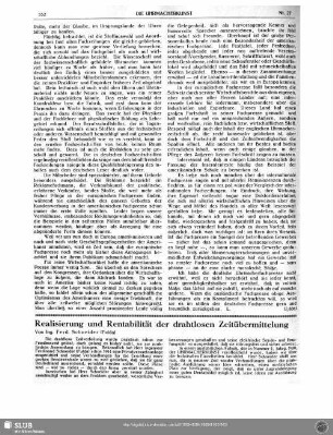 Realisierung und Rentabilität der drahtlosen Zeitübermittlung