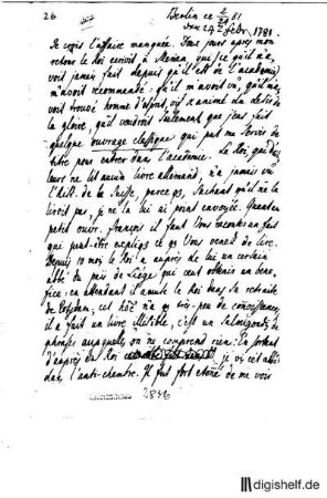 26: Brief von Johannes Müller an Johann Wilhelm Ludwig Gleim