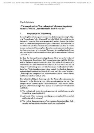 "Themengebundene Verwendung(en)" als neuer Angabetyp unter der Rubrik "Besonderheiten des Gebrauchs"