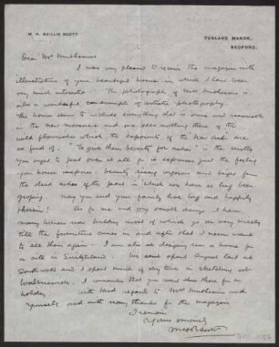 Schreiben an Hermann Muthesius (Brief)