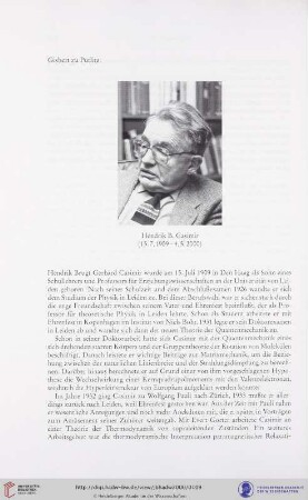 Hendrik B. Casimir (15.7.1909 - 4.5.2000)