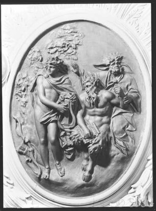 Berlin, Andreas Schlüter, Elisabethwohnung, Rotes Empfangszimmer, R. 835, Decke, Kleines Relief Andreas Schlüter.