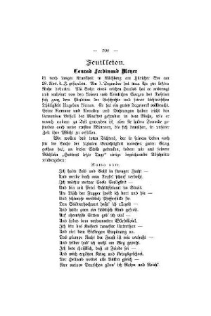 Feuilleton : Conrad Ferdinand Meyer