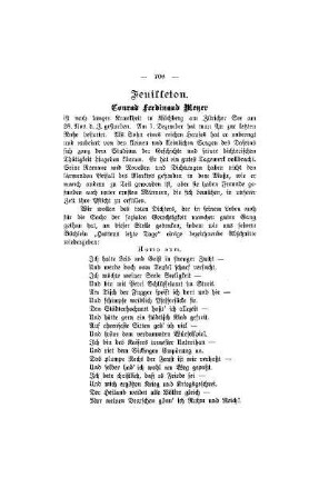 Feuilleton : Conrad Ferdinand Meyer