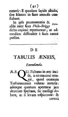De Tabulis Aeneis Emendanda