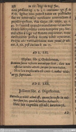 Ad L.LXI. Ulpian. lib. 3. Opinionum
