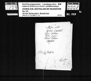 Eugen Pausch: Messa in D. / 4 Voci Cantanti / Due Violini / Due Corni / Due Oboe / Organo / Del Sig. Bausch; Ms.ca. 1790.