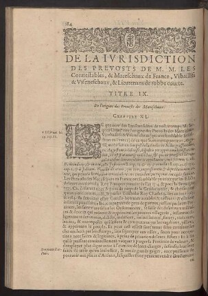 De la iurisdiction des prevosts... Titre IX.