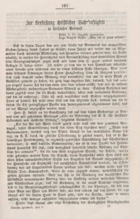 161-174 Zur Herstellung christlicher Wahrhaftigkeit in kirchlicher Polemik