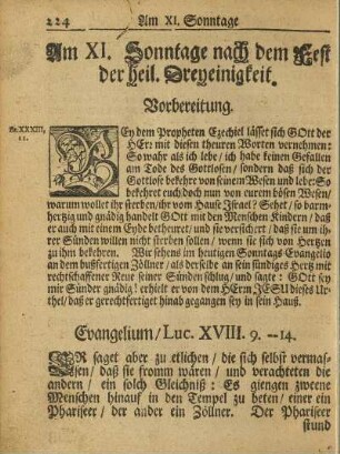 Am XI. Sonntage nach dem Fest der heil. Dreyeinigkeit.