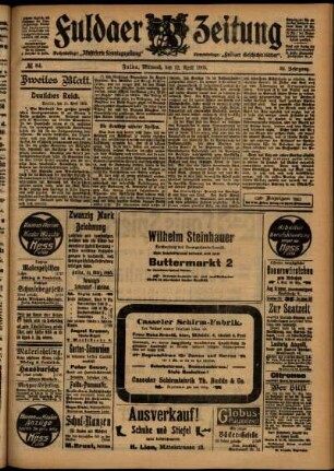 Zweite Ausgabe vom Mittwoch, den 12. April 1905.