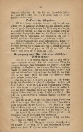 Erzeugung und Vertrieb vegetabilischer Rohproducte.
