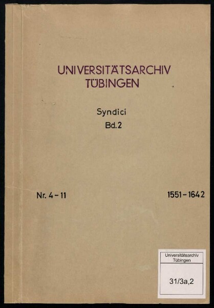 Syndici, Fasz. II: Nr. 4-11