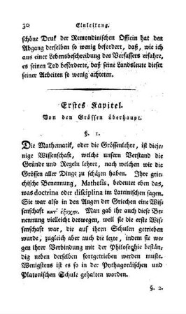 Erstes Capitel. Von den Grössen überhaupt